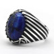 Regalo hecho a mano para hombre T ü rkiye auténtico de lujo, anillo de plata S925, lapislázuli natural, joyería de alta gama, anillo vintage - malaquita tienda 36