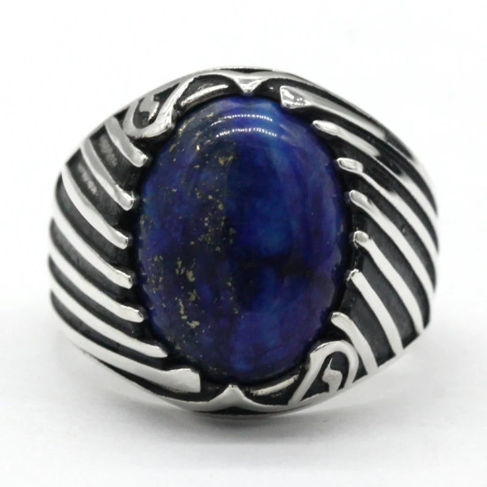 Regalo hecho a mano para hombre T ü rkiye auténtico de lujo, anillo de plata S925, lapislázuli natural, joyería de alta gama, anillo vintage - malaquita tienda 36
