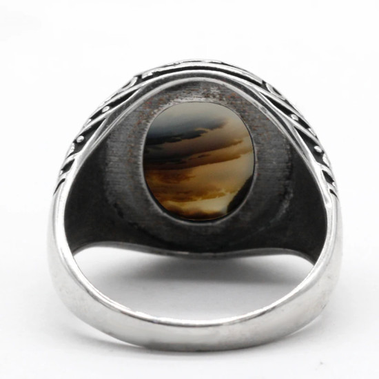 Anillo de plata 925 para hombre con piedra de ónix Natural del océano, joyería de plata, regalo del Día de San Valentín, anillos de compromiso para hombre y mujer - malaquita tienda 36