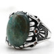 Plata de Ley 925 piedra de Fénix Natural hombres mujeres anillos de moda Punk hombres joyería anillos Tailandia plata novio regalo fiesta - malaquita tienda 36