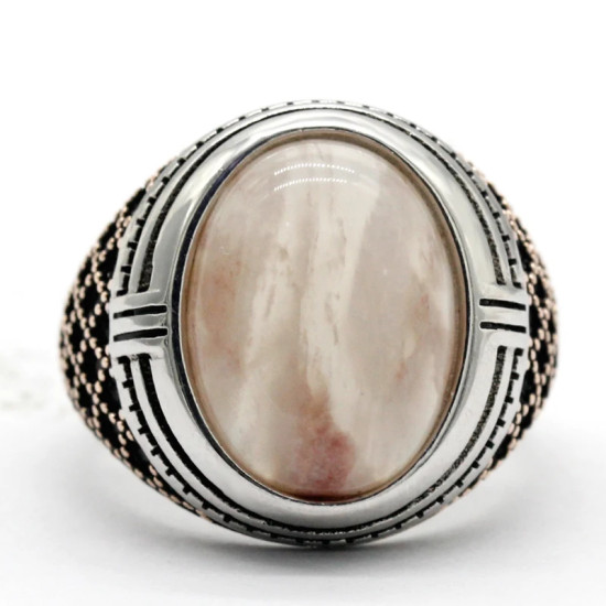 Anillo de plata de ley S925 para hombre, joyería clásica Vintage de cuarzo Natural hecha a mano, regalo para fiesta y vacaciones - malaquita tienda 36