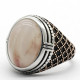 Anillo de plata de ley S925 para hombre, joyería clásica Vintage de cuarzo Natural hecha a mano, regalo para fiesta y vacaciones - malaquita tienda 36