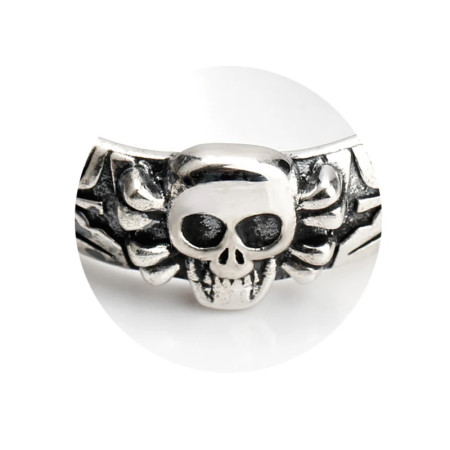 Anillo punk neutro de plata de ley S925, anillo gótico de Jesús cruzado, joyería de rock y2k, anillo esqueleto