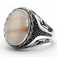 Anillo hecho a mano para hombre, plata S925, Vintage, Türkiye, regalo de fiesta navideña, anillo de regalo de piedra de cuarzo Natural - malaquita tienda 36