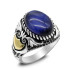 Anillo de plata de ley S925, ojo de tigre azul Natural hecho a mano, anillo de regalo de lujo para fiesta de vacaciones Punk Türkiye