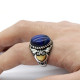 Anillo de plata de ley S925, ojo de tigre azul Natural hecho a mano, anillo de regalo de lujo para fiesta de vacaciones Punk Türkiye - malaquita tienda 36