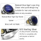 Anillo de plata de ley S925, ojo de tigre azul Natural hecho a mano, anillo de regalo de lujo para fiesta de vacaciones Punk Türkiye - malaquita tienda 36