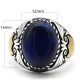 Anillo de plata de ley S925, ojo de tigre azul Natural hecho a mano, anillo de regalo de lujo para fiesta de vacaciones Punk Türkiye - malaquita tienda 36