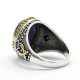 Anillo de plata hecho a mano para hombre S925, cristal azul Natural, joyería de lujo auténtica, Retro, Festival, fiesta, regalo de trabajador - malaquita tienda 36