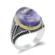 S925 plata esterlina ovalada fluorita Natural Türkiye joyería hecha a mano señora hombre regalo de fiesta de aniversario - malaquita tienda 36