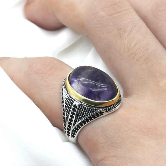 S925 plata esterlina ovalada fluorita Natural Türkiye joyería hecha a mano señora hombre regalo de fiesta de aniversario - malaquita tienda 36