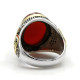 Anillo hecho a mano de plata S925 para hombre, joyería Premium Türkiye, piedra de ágata roja Natural, regalo hecho a mano para Festival para hombre - malaquita tienda 36