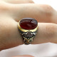 Anillo hecho a mano de plata S925 para hombre, joyería Premium Türkiye, piedra de ágata roja Natural, regalo hecho a mano para Festival para hombre - malaquita tienda 36
