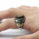 Anillo hecho a mano de plata de ley S925, piedra gris bronce Natural, regalo de vacaciones para fiesta de vacaciones Punk Türkiye - malaquita tienda 36