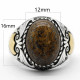 Anillo hecho a mano de plata de ley S925, piedra gris bronce Natural, regalo de vacaciones para fiesta de vacaciones Punk Türkiye - malaquita tienda 36