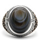 Anillo de Plata de Ley 925 para hombre, anillo Dashi de piedra de ágata de ojo Natural clásico Vintage de Turquía, anillo de plata para hombre con piedra - malaquita tienda 36