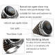 Anillo de Plata de Ley 925 para hombre, anillo Dashi de piedra de ágata de ojo Natural clásico Vintage de Turquía, anillo de plata para hombre con piedra - malaquita tienda 36