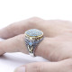 Anillo de plata pura S925, joyería con incrustaciones de turquesa natural, nuevo regalo hecho a mano para hombres, joyería de moda para la primera vez - malaquita tienda 36