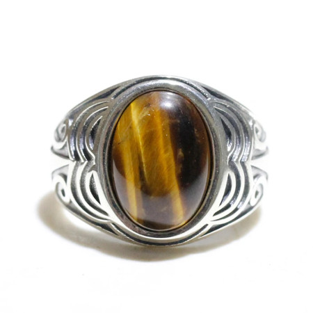 Anillo de plata de ley S925, regalo de fiesta hecho a mano retro de ojo de tigre natural, joyería Türkiye