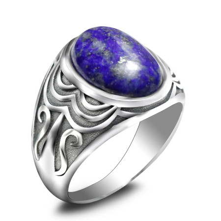 Anillo para hombre s925 plata pura piedra preciosa natural retro regalo de fiesta de vacaciones conjunto de joyería de plata tailandesa anillo hecho a mano