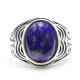 Anillo para hombre s925 plata pura piedra preciosa natural retro regalo de fiesta de vacaciones conjunto de joyería de plata tailandesa anillo hecho a mano - malaquita tienda 36