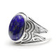 Anillo para hombre s925 plata pura piedra preciosa natural retro regalo de fiesta de vacaciones conjunto de joyería de plata tailandesa anillo hecho a mano - malaquita tienda 36