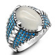 Anillo de Plata de Ley 925 para hombre, piedra de ónix Natural a la moda, regalo Vintage para amante, conjunto de joyería de pavo, anillo de tendencia para mujer - malaquita tienda 36