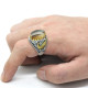 Gran oferta, anillo de Plata de Ley 925, joyería turca, anillo de piedra de ágata oceánica, anillo de espinela negra para hombre, joyería alta - malaquita tienda 36