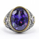 Anillo de plata pura s925 auténtica de lujo para hombre, conjunto de joyería hecha a mano, estilo punk, joyería para fiesta, regalo - malaquita tienda 36