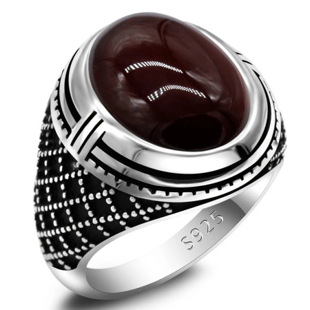 Anillo de hombre con incrustaciones de ágata Natural, conjunto de joyería de anillo de plata 925, anillo de pareja mayor de moda de alta calidad para mujer Anillo de hombre con incrustaciones de ágata Natural, conjunto de joyería de anillo de plata 925, anillo de pareja mayor de moda de alta calidad para mujer