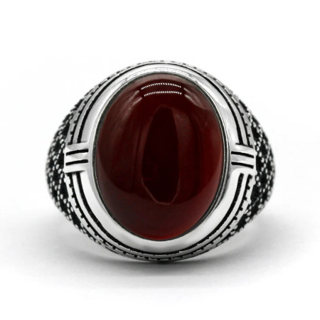 Anillo de hombre con incrustaciones de ágata Natural, conjunto de joyería de anillo de plata 925, anillo de pareja mayor de moda de alta calidad para mujer Anillo de hombre con incrustaciones de ágata Natural, conjunto de joyería de anillo de plata 925, anillo de pareja mayor de moda de alta calidad para mujer