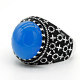 Anillo de ágata negra turca para hombre, Plata de Ley 925 pura, Vintage tallado con piedra Natural grande ovalada, anillos masculinos, regalo de joyería - malaquita tienda 36