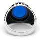 Anillo de ágata negra turca para hombre, Plata de Ley 925 pura, Vintage tallado con piedra Natural grande ovalada, anillos masculinos, regalo de joyería - malaquita tienda 36