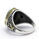 Piedra de ágata negra Natural combinada con diseño de conjunto de anillos de plata de ley 925 para hombre, anillo de joyería de estilo Punk Popular para chica - malaquita tienda 36