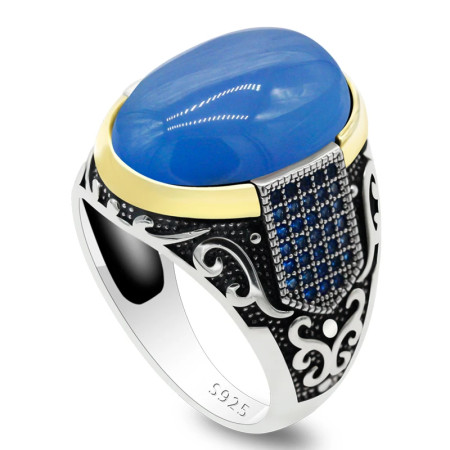 Anillo Vintage de Plata de Ley 925 con diseño de piedra Imperial roja Natural ovalada, conjunto de joyería de anillo Türkiye, anillo de pareja para mujer