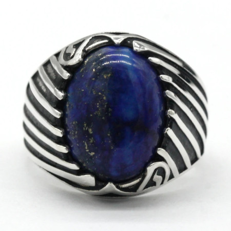 Anillos de plata de ley 925 auténtica para hombre, estilo Punk, lapislázuli azul Natural, joyería turca de Oriente Medio, anillos para mujer Anillos de plata de ley 925 auténtica para hombre, estilo Punk, lapislázuli azul Natural, joyería turca de Oriente Medio, anillos para mujer