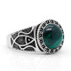 Anillo turco antiguo de Plata de Ley 925 pura con piedra Natural, joyería punk rock de color ágata de malaquita para hombre - malaquita tienda 36