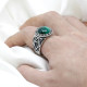 Anillo turco antiguo de Plata de Ley 925 pura con piedra Natural, joyería punk rock de color ágata de malaquita para hombre - malaquita tienda 36
