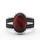 Nuevo Anillo de Plata de Ley 925 con forma de ojo de tigre rojo Natural, anillo de boda para hombres y mujeres, anillo exquisito de estilo Punk turco Original, regalo - malaquita tienda 36