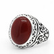 Anillo masculino de Plata de Ley 925, anillo para hombre, anillo con sello, anillo de piedra de ágata roja, estilo Punk Vintage, garra, mariposa, moda Simply Rin - malaquita tienda 36