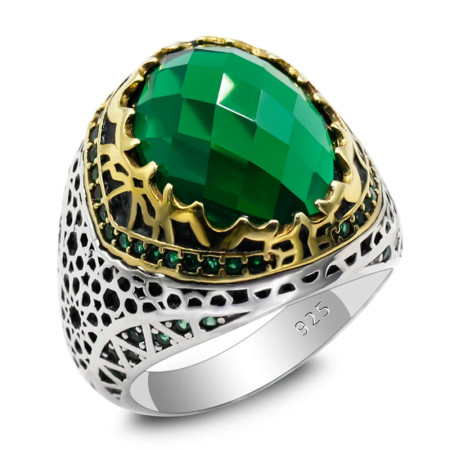 Anillo de circón Artificial de Plata de Ley 925, diseño de patrón, anillos de boda de estilo Punk turco, anillos de compromiso/fiesta para hombres y mujeres Anillo de circón Artificial de Plata de Ley 925, diseño de patrón, anillos de boda de estilo Punk turco, anillos de compromiso/fiesta para hombres y mujeres
