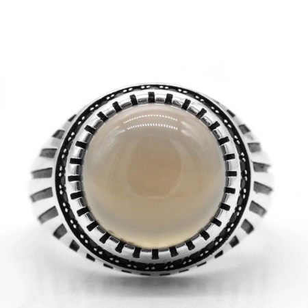 Anillo de plata de ley S925 para hombre, piedra de ágata Natural, conjunto de anillos de estilo Punk, conjunto de joyería, anillo hecho a mano de pavo Vintage para mujer