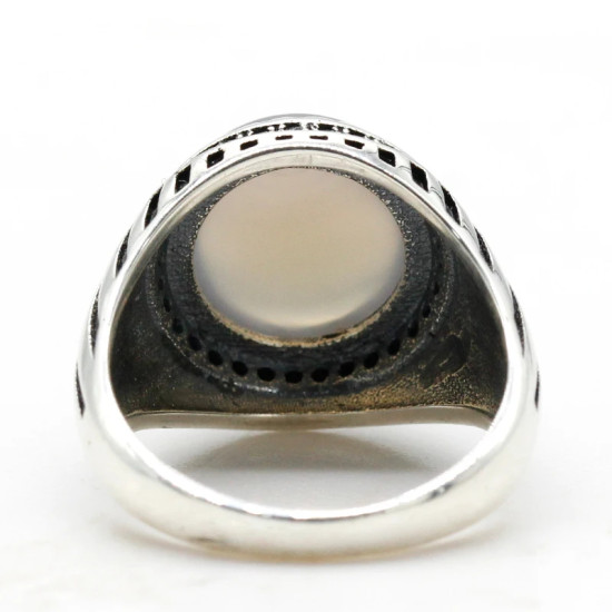 Anillo de plata de ley S925 para hombre, piedra de ágata Natural, conjunto de anillos de estilo Punk, conjunto de joyería, anillo hecho a mano de pavo Vintage para mujer - malaquita tienda 36