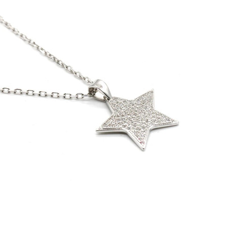 Collar con colgante de Estrella de Plata S925 para mujer, regalo de fiesta de cumpleaños de vacaciones de lujo auténtico Collar con colgante de Estrella de Plata S925 para mujer, regalo de fiesta de cumpleaños de vacaciones de lujo auténtico