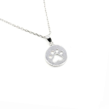 Collar con colgante de plata S925, insignia de huella de perro, etiqueta colgante, joyería de estilo lindo, regalo de joyería conmemorativa de fiesta Collar con colgante de plata S925, insignia de huella de perro, etiqueta colgante, joyería de estilo lindo, regalo de joyería conmemorativa de fiesta