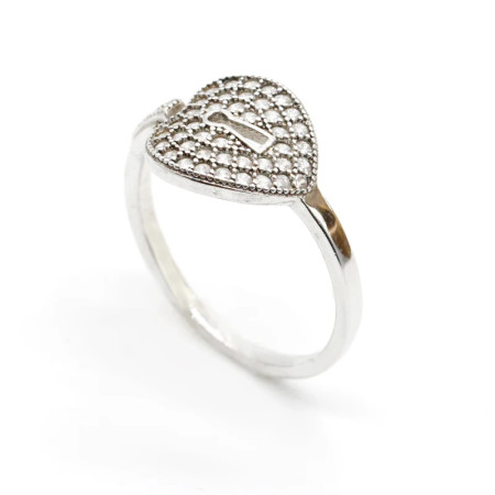 Anillo de mujer de plata 925 con circonita, malla en forma de corazón con apertura, diseño ajustable para mujer, joyería de boda, regalo fino Anillo de mujer de plata 925 con circonita, malla en forma de corazón con apertura, diseño ajustable para mujer, joyería de boda, regalo fino