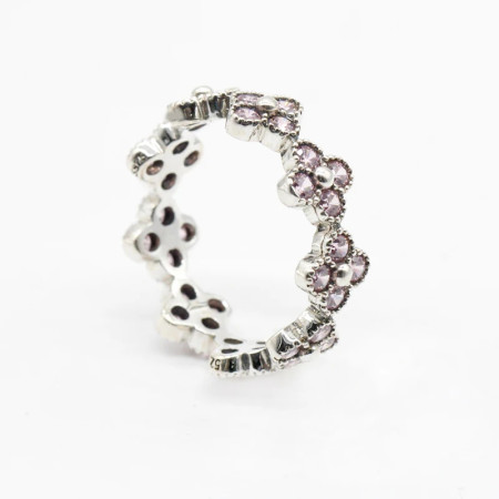 925 mujeres de plata esterlina anillo con Rosa CZ Daisy flor de cerezo estilo romántico las señoras de las mujeres de moda de la joyería 925 mujeres de plata esterlina anillo con Rosa CZ Daisy flor de cerezo estilo romántico las señoras de las mujeres de moda de la joyería