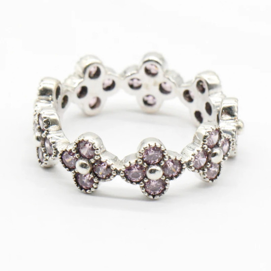 925 mujeres de plata esterlina anillo con Rosa CZ Daisy flor de cerezo estilo romántico las señoras de las mujeres de moda de la joyería - malaquita tienda 36