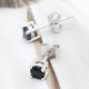 Pendientes de mujer de plata 925 con circonita negra chapada en forma redonda, pendientes de tuerca con empuje hacia atrás para mujer, regalo de joyería para el Día de San Valentín y boda - malaquita tienda 36