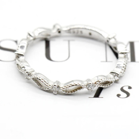 Anillos de dedo con forma trenzada geométrica de 8 palabras de la suerte de circón de Plata de Ley 925, accesorios de anillo de boda, joyería fina de compromiso Anillos de dedo con forma trenzada geométrica de 8 palabras de la suerte de circón de Plata de Ley 925, accesorios de anillo de boda, joyería fina de compromiso